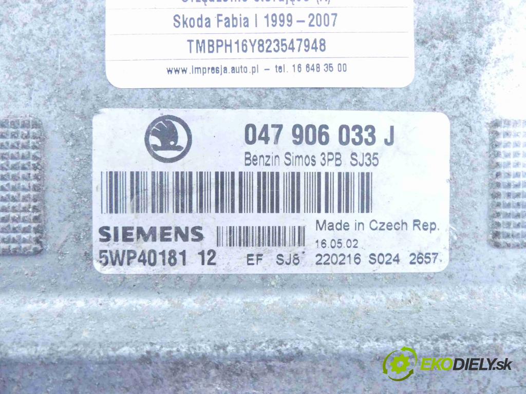 Skoda Fabia I 1999-2007 1.4 mpi 60 HP manual 44 kW 1397 cm3 5- riadiaca jednotka motora 047906033J
