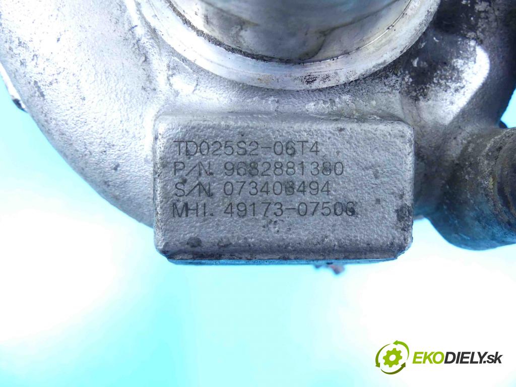 Citroen Berlingo I 1996-2008 1.6 hdi 75 HP manual 55,2 kW 1560 cm3 5- turbodúchadlo, turbo 49173-07506 (Turbodúchadlá (kompletné))