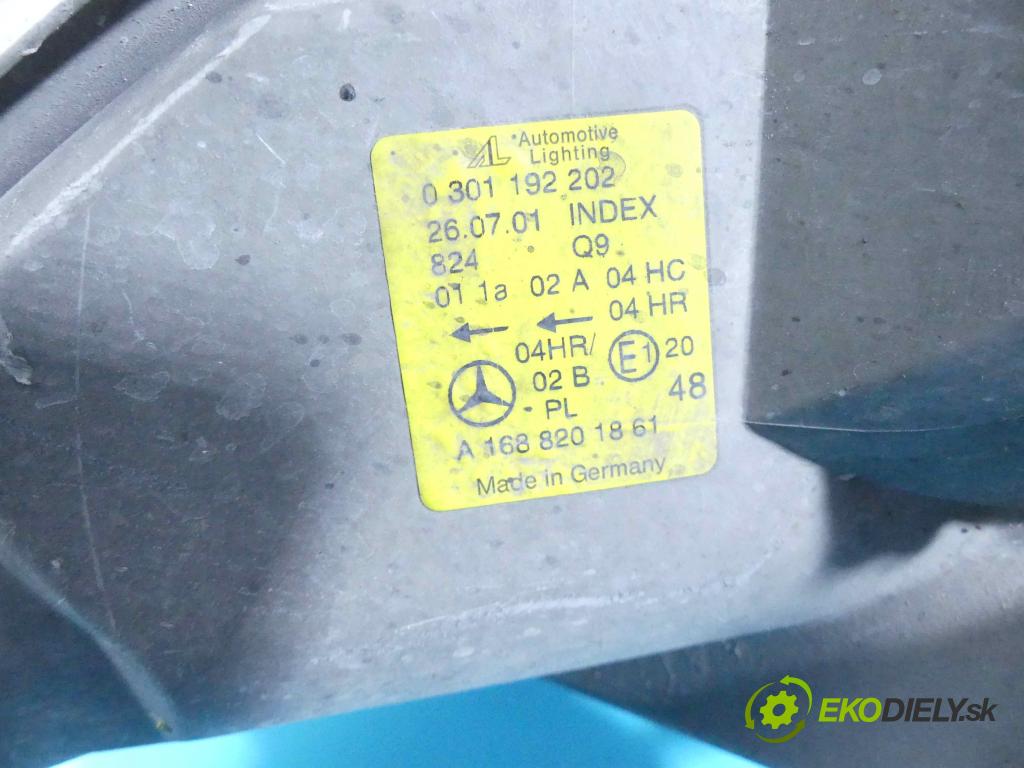 Mercedes A W168 1997-2004 1.7 cdi 95 HP manual 70 kW 1689 cm3 5- Reflektor: pravý 0301192202 (Pravé)