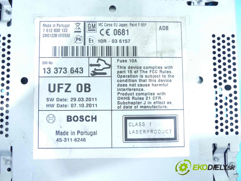 Opel Zafira B 2005-2014 1.7 cdti 125 HP manual 92 kW 1686 cm3 5- Radio originál 13373643