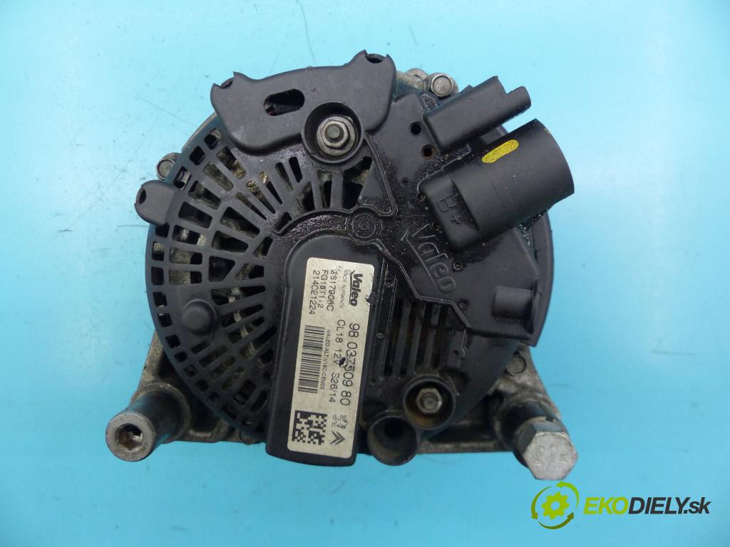 Peugeot 508 2010-2018 2.0 hdi 163 hp automatic 120 kW 1997 cm3 4- Alternator 9803750980 (Alternátory)