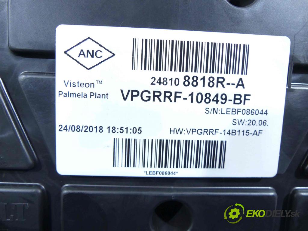 Renault Clio IV 2012-2019 1.5 dci 75 HP manual 55 kW 1461 cm3 5- prístrojovka/ budíky 248108818R (Prístrojové dosky, displeje)