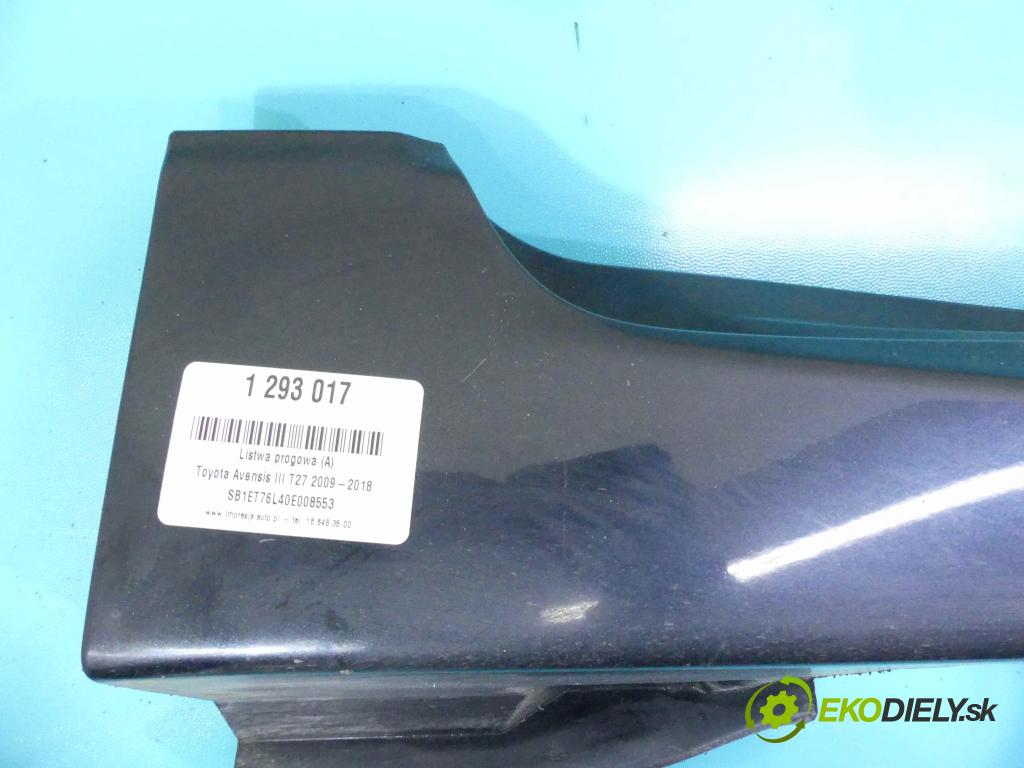 Toyota Avensis III T27 2009-2018 2.0 D4D 143 HP manual 105 kW 1995 cm3 5- lišta práh: pravé 75851-05050 (Lišta prahová)