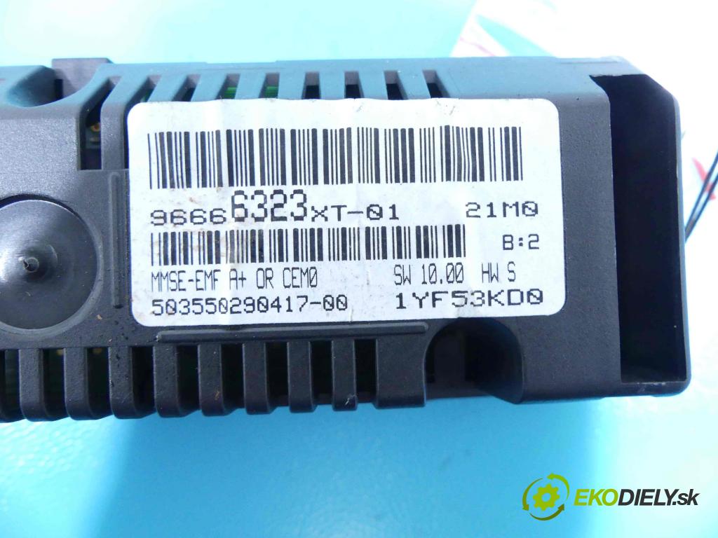 Citroen C3 II 2009-2016 1.4 hdi 68 HP manual 50 kW 1398 cm3 5- Zobrazit: 96666323XT (Prístrojové dosky, displeje)