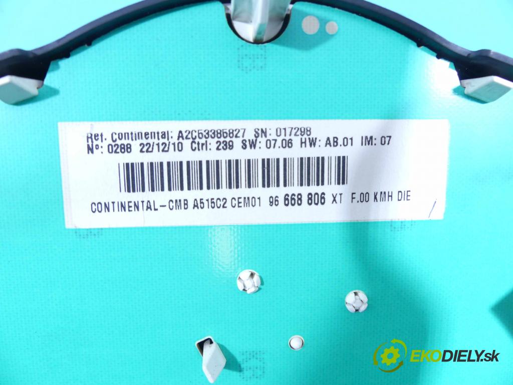 Citroen C3 II 2009-2016 1.4 hdi 68 HP manual 50 kW 1398 cm3 5- prístrojovka/ budíky 96668806XT (Prístrojové dosky, displeje)