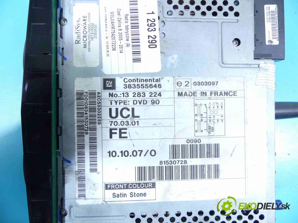Opel Zafira B 2005-2014 1.7 cdti 110 HP manual 81 kW 1686 cm3 5- Radio originál 13283224