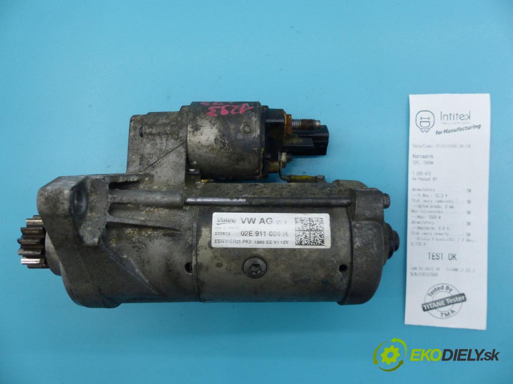 Vw Passat B7 2010-2014 2.0 tdi 177 HP automatic 130 kW 1968 cm3 4- štartér 02E911024H (Štartéry)