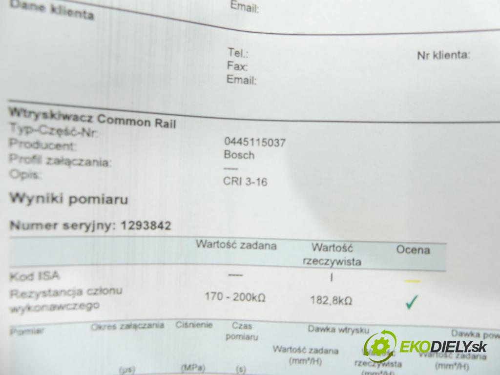 Vw Touareg I 2002-2010 3.0 tdi 224hp automatic 165 kW 2967 cm3 5- vstrek 0445115037 (Vstrekovače)