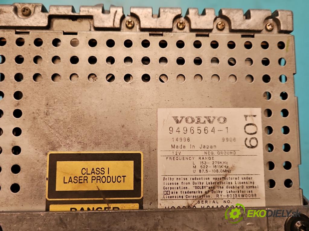 Volvo S80 I 1998-2006 2.8 T6 272 HP automatic 200 kW 2783 cm3 4- Radio originál 9496564-1
