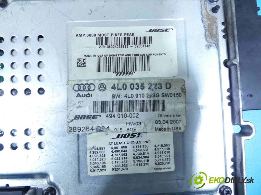 Audi Q7 2005-2015 3.0 tdi 211KM automatic 155 kW 2967 cm3 5- Zesilovač: 4L0035223D (Zosilňovače)