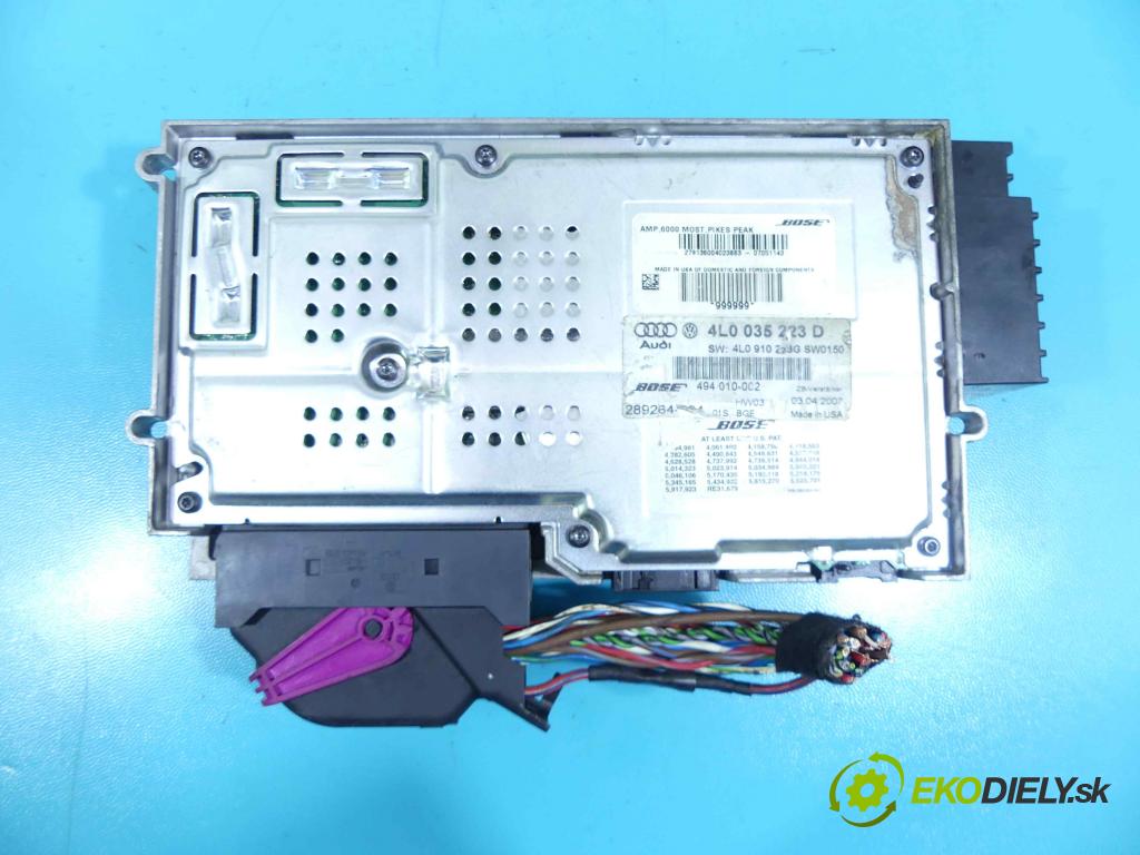 Audi Q7 2005-2015 3.0 tdi 211KM automatic 155 kW 2967 cm3 5- Zesilovač: 4L0035223D (Zosilňovače)