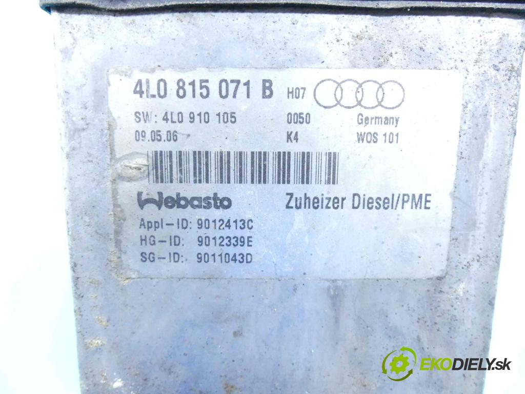 Audi Q7 2005-2015 3.0 tdi 211KM automatic 155 kW 2967 cm3 5- Webasto 4L0815071B (Webasto ohřívače)