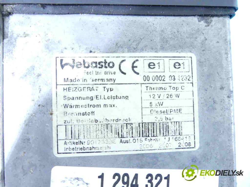 Audi Q7 2005-2015 3.0 tdi 211KM automatic 155 kW 2967 cm3 5- Webasto 4L0815071B (Webasto ohřívače)