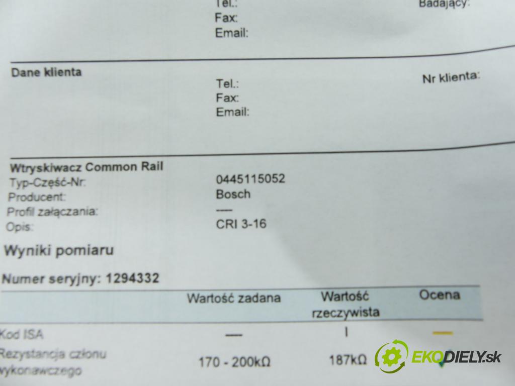 Audi Q7 2005-2015 3.0 tdi 211KM automatic 155 kW 2967 cm3 5- vstrek 0445115052 (Vstrekovače)
