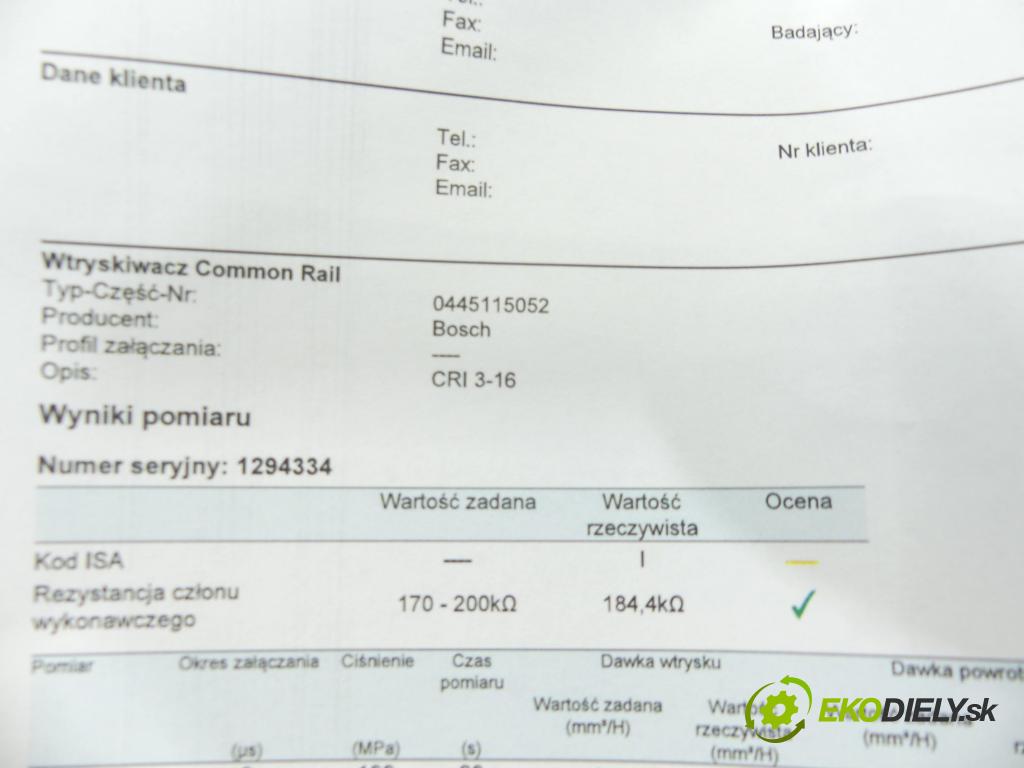 Audi Q7 2005-2015 3.0 tdi 211KM automatic 155 kW 2967 cm3 5- vstrek 0445115052 (Vstrekovače)
