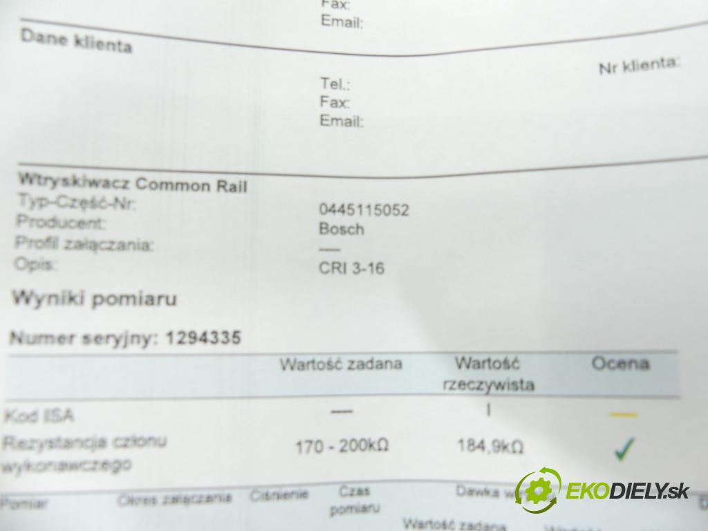 Audi Q7 2005-2015 3.0 tdi 211KM automatic 155 kW 2967 cm3 5- vstrek 0445115052 (Vstrekovače)