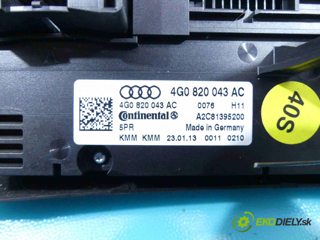 Audi A6 C7 2011-2018 2.0 TFSI 179KM manual 132 kW 1984 cm3 4- panel kúrenia 4G0820043AC