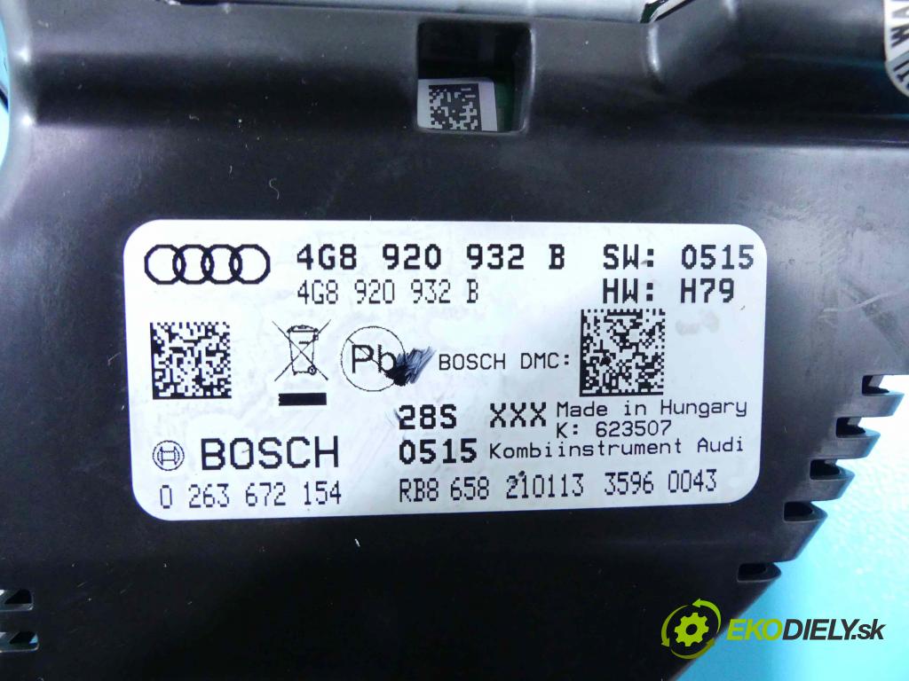 Audi A6 C7 2011-2018 2.0 TFSI 179KM manual 132 kW 1984 cm3 4- prístrojovka/ budíky 4G8920932B (Prístrojové dosky, displeje)
