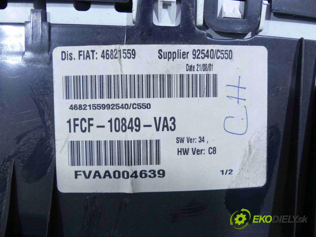 Fiat Stilo 1.6 16v 103 HP manual 76 kW 1596 cm3 3- prístrojovka/ budíky 1FCF-10849-VA3 (Prístrojové dosky, displeje)