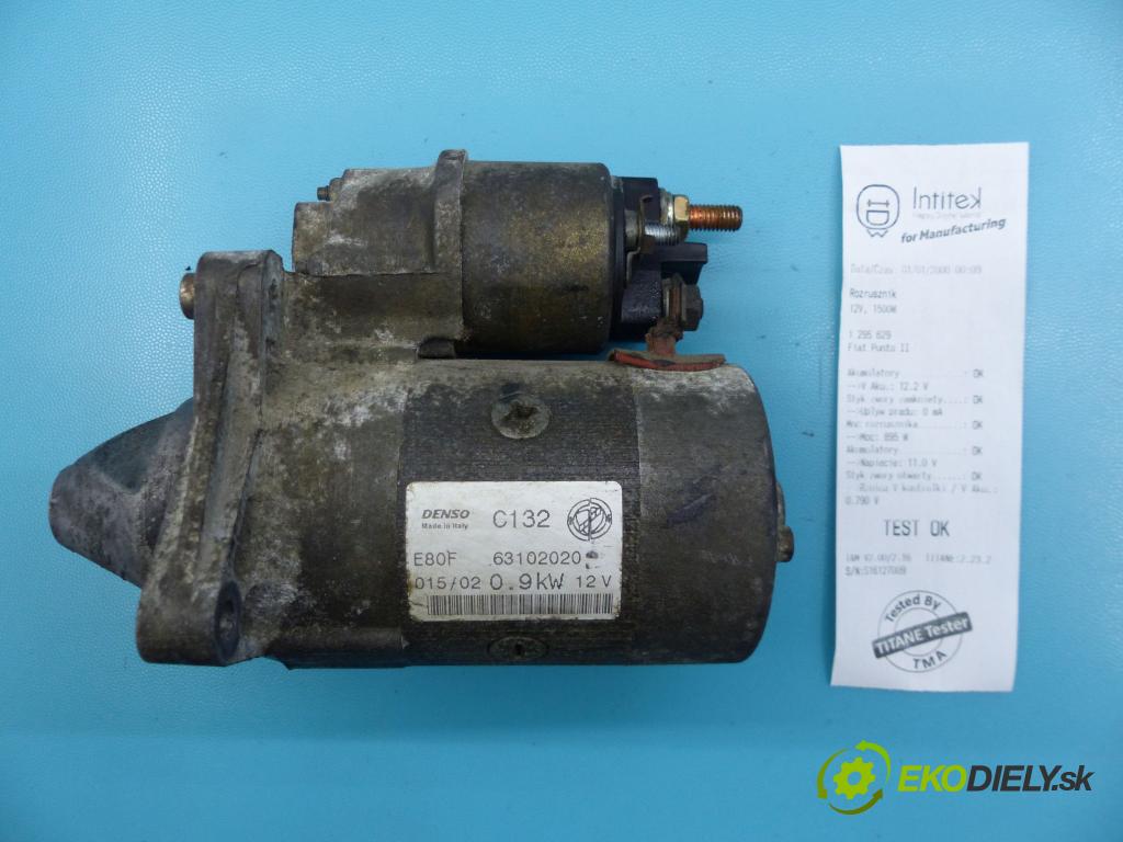 Fiat Punto II 1999-2010 1.2 16v 80 HP automatic 59 kW 1242 cm3 3- štartér 63102020 (Štartéry)