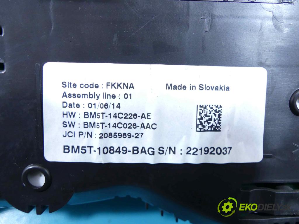 Ford Focus Mk3 2010-2018 1.0 T 125 HP manual 92 kW 998 cm3 5- prístrojovka/ budíky BM5T-10849-BAG (Prístrojové dosky, displeje)
