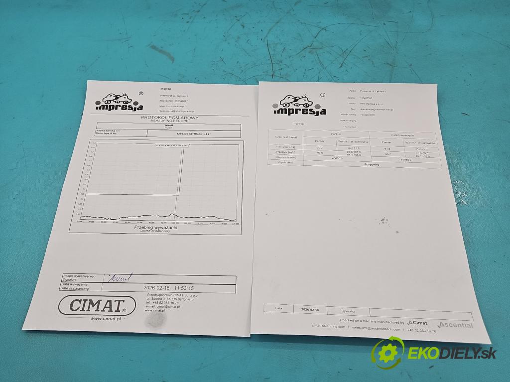 Citroen C4 I 2004-2011 1.6 hdi 90 hp manual 66 kW 1560 cm3 5- Turbodmychadlo repasováno 753420-5