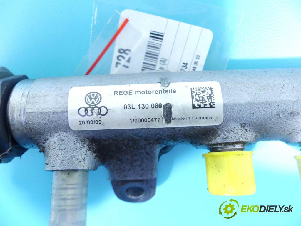 Seat Exeo 2.0 tdi 143 HP manual 105 kW 1968 cm3 4- lišta vstrekovacia 03L130080 (Vstrekovacie lišty)