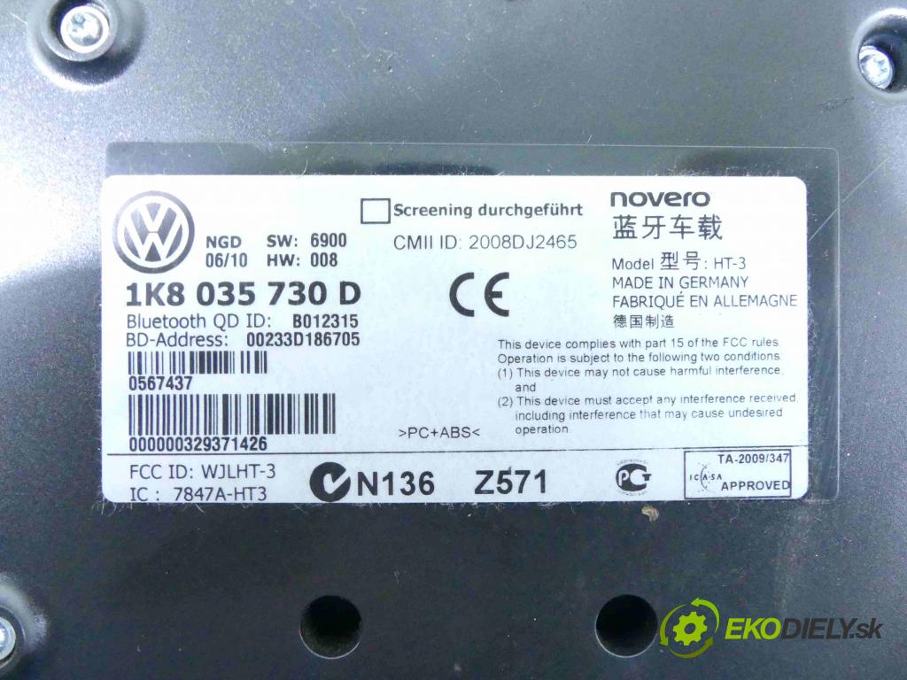 Vw Golf VI 2008-2013 1.6 tdi 105 HP manual 77 kW 1598 cm3 5- modul riadiaca jednotka 1K8035730D (Ostatné)