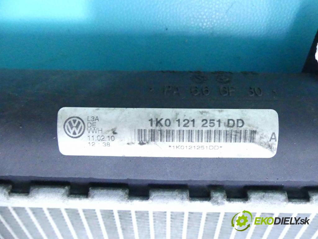 Vw Golf VI 2008-2013 1.6 tdi 105 HP manual 77 kW 1598 cm3 5- chladič voda: 1K0121251DD (Chladiče vody)