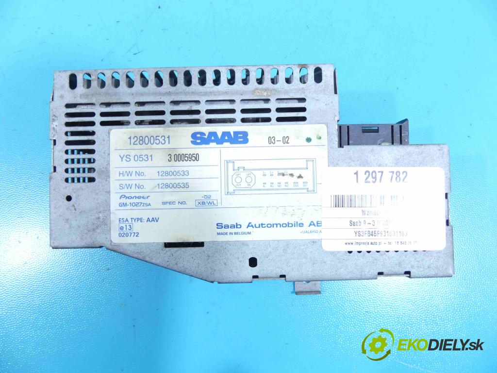 Saab 9-3 II 2002-2012 2.0 T 150 HP manual 110 kW 1998 cm3 4- Zesilovač: 12800531 (Zosilňovače)