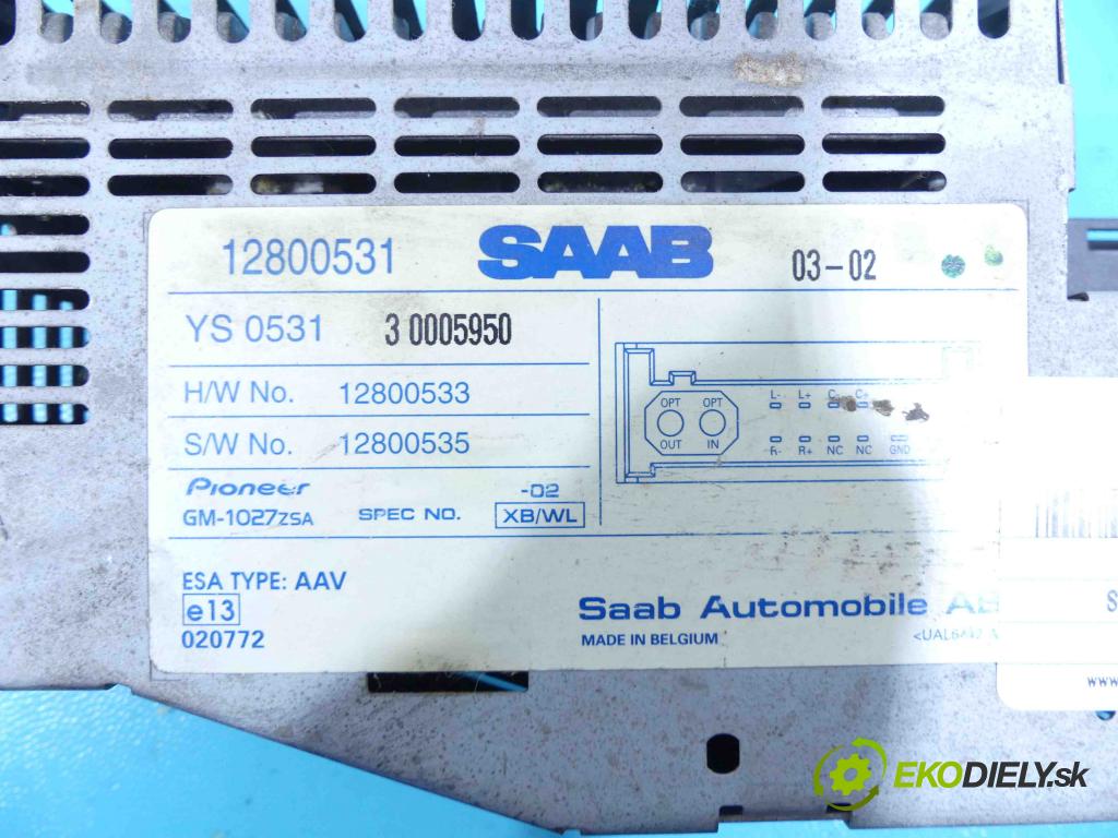 Saab 9-3 II 2002-2012 2.0 T 150 HP manual 110 kW 1998 cm3 4- Zesilovač: 12800531 (Zosilňovače)