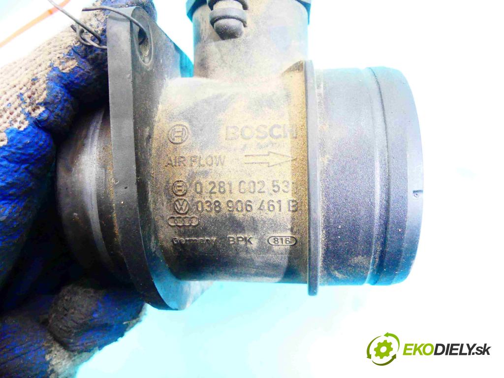 Seat Ibiza III 6L 2002-2008 1.4 tdi 75 HP manual 55 kW 1422 cm3 3- průtokoměr: 038906461B (Váhy vzduchu)