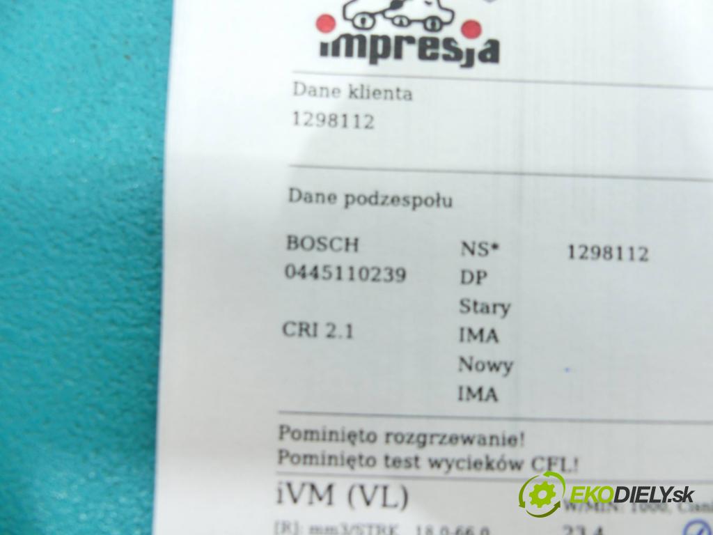 Citroen Berlingo I 1996-2008 1.6 hdi 75 HP manual 55,2 kW 1560 cm3 5- vstrek 0445110239 (Vstrekovače)