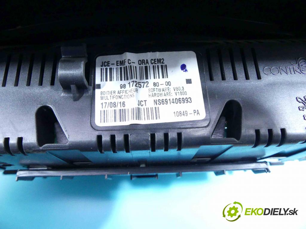 Peugeot Partner II 2008-2018 1.6 hdi 99 HP manual 73 kW 1560 cm3 5- Zobrazit: 9817257280 (Prístrojové dosky, displeje)