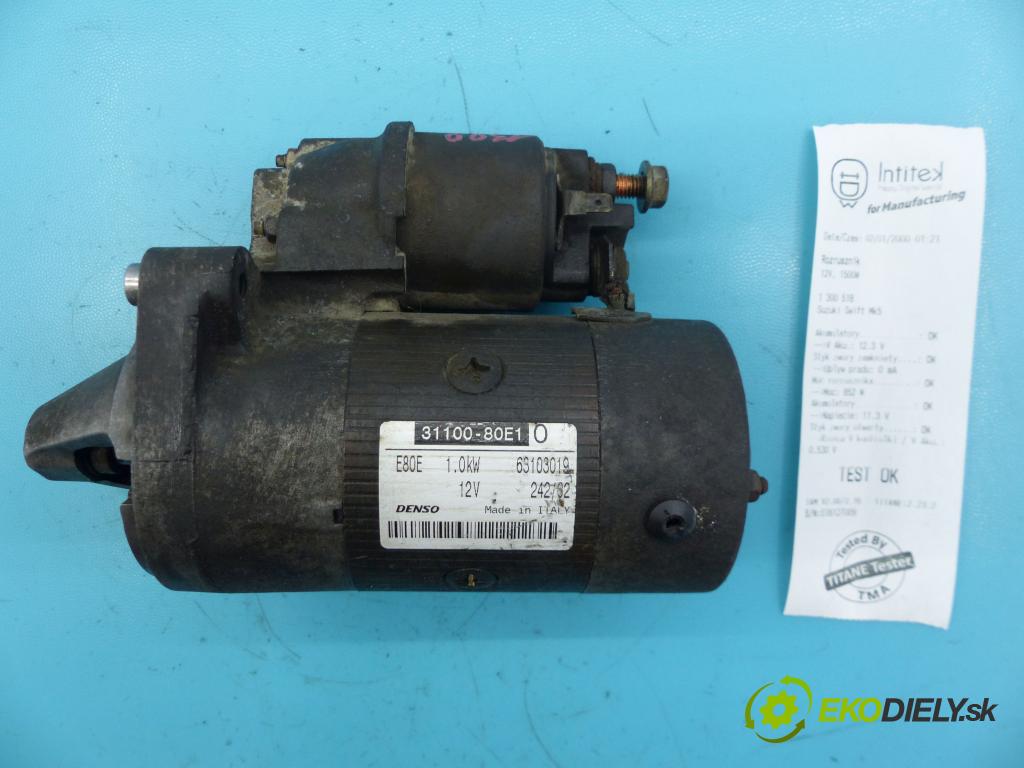 Suzuki Swift Mk5 1989-2004 1.0 53KM manual 39 kW 993 cm3 3- štartér 31100-80E1 (Štartéry)