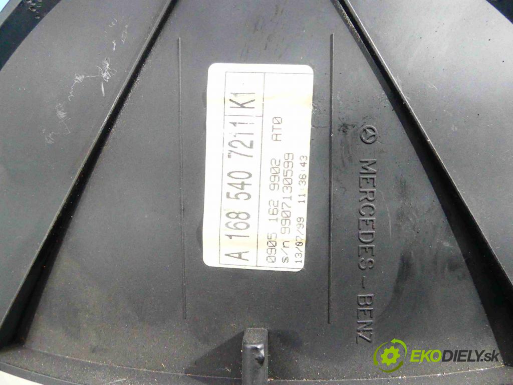 Mercedes A W168 1997-2004 1.9 125 HP manual 92 kW 1898 cm3 5- prístrojovka/ budíky A1685407211 (Prístrojové dosky, displeje)