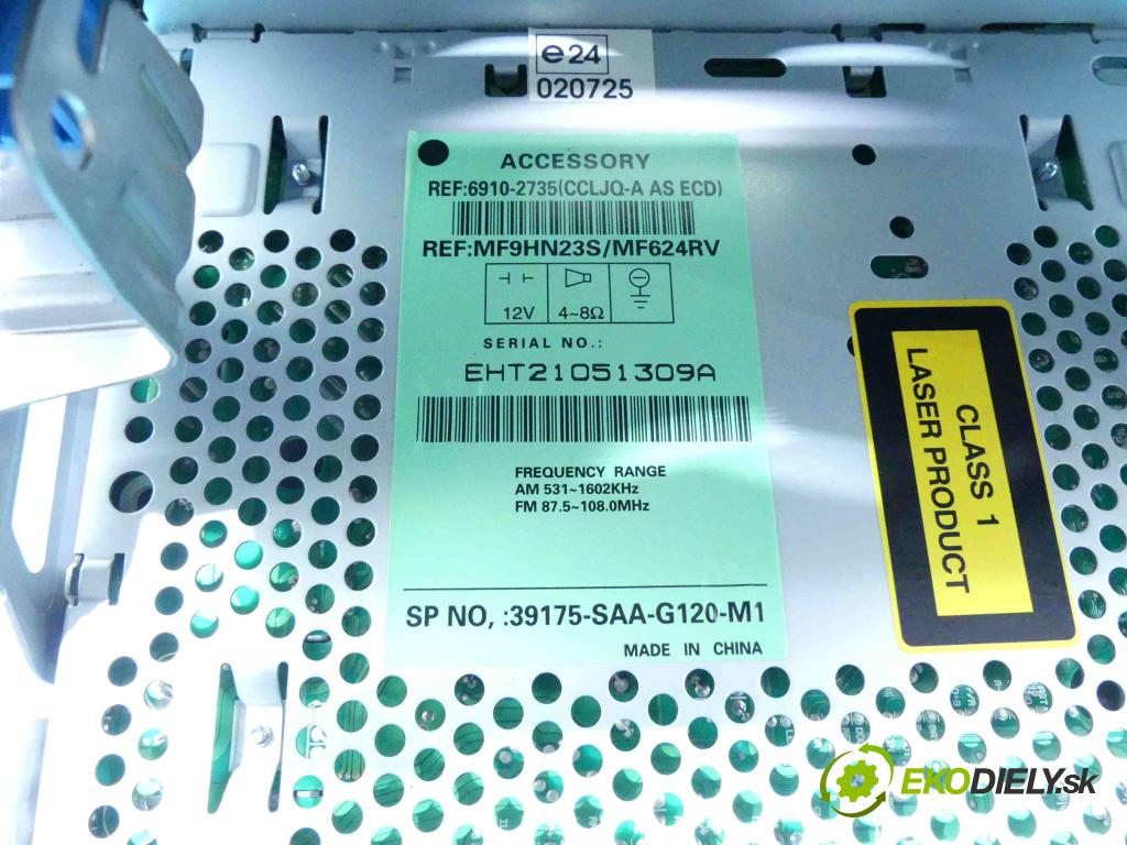 Honda Jazz II 2002-2008 1.3 83 HP manual 61 kW 1339 cm3 5- Radio originál 39175-SAA-G120-M1