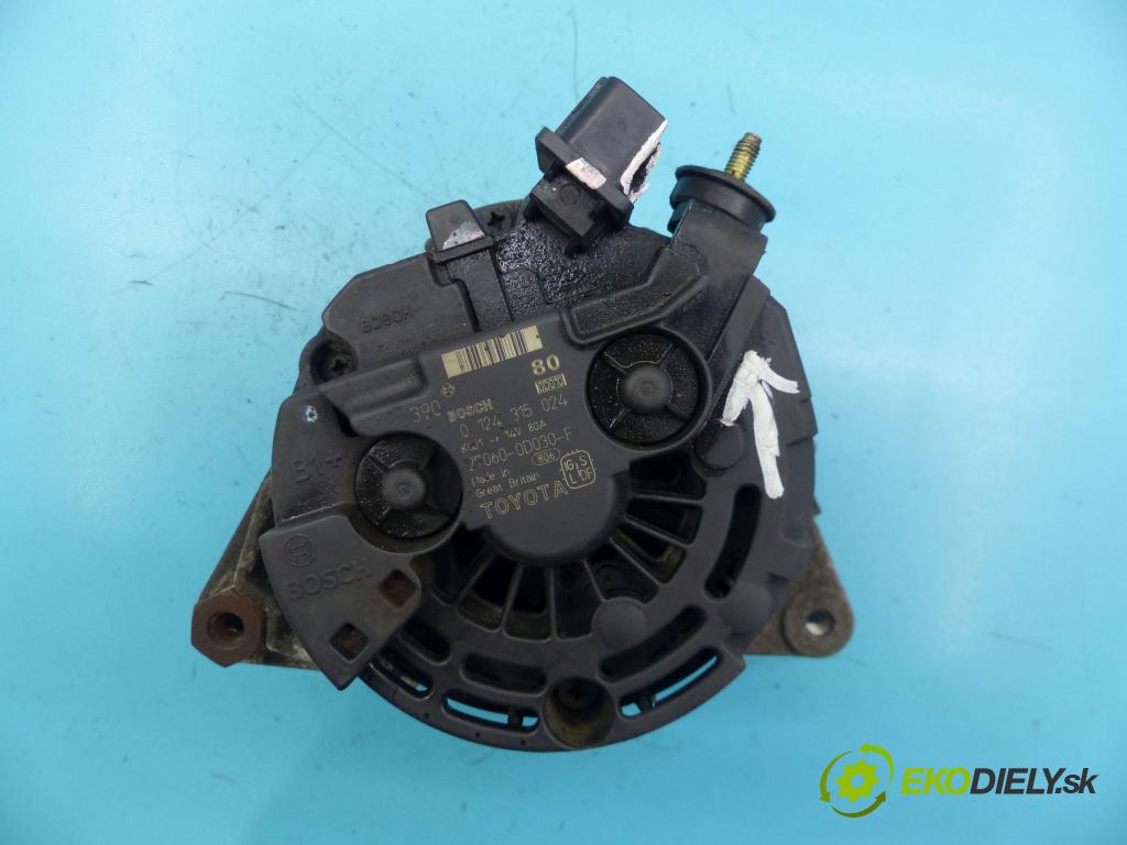 Toyota Corolla E12 2001-2009 1.4 vvti 97KM manual 71 kW 1398 cm3 5- Alternator 0124315024 (Alternátory)
