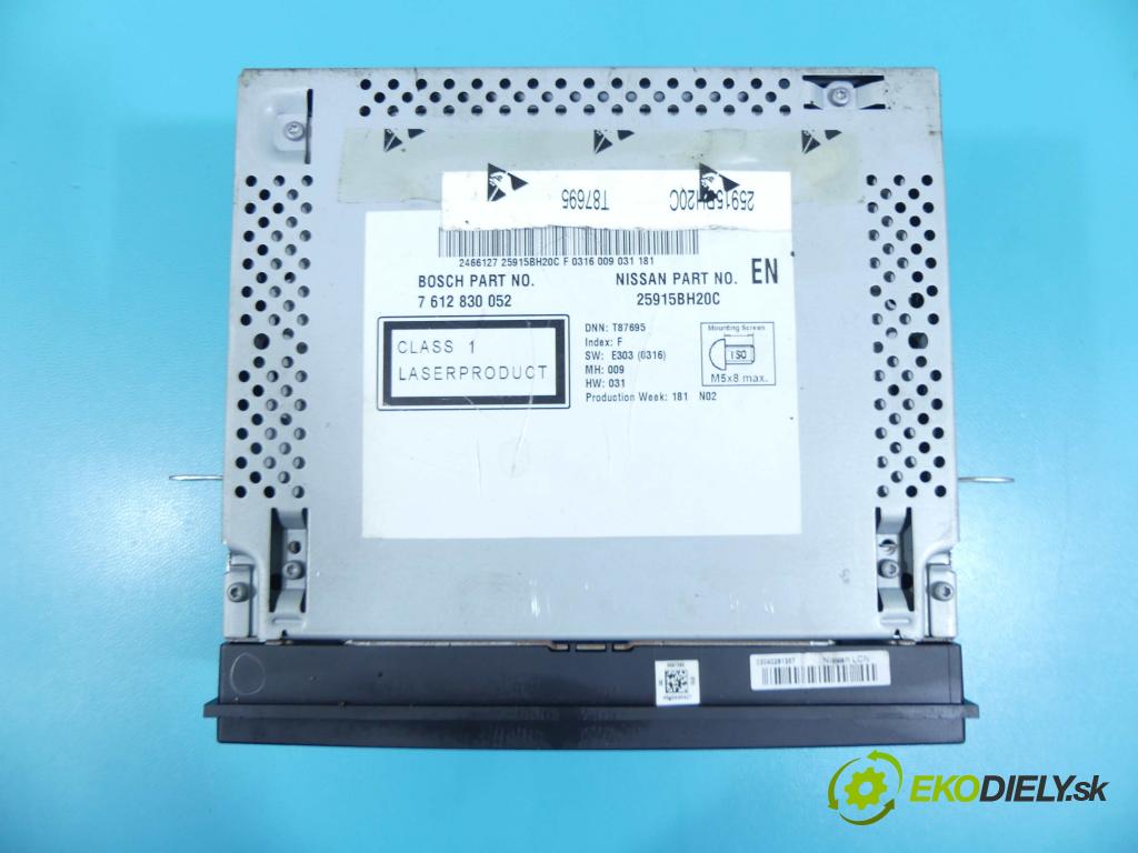 Nissan Qashqai I J10 2006-2013 2.0 dci 150 HP automatic 110 kW 1995 cm3 5- Radio originál 7612830052