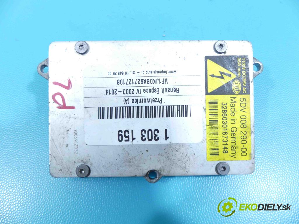 Renault Espace IV 2003-2014 2.0 T 163 HP manual 120 kW 1998 cm3 5- střídač: xenon 5DV 008 290-00 (Riadiace jednotky xenónu)