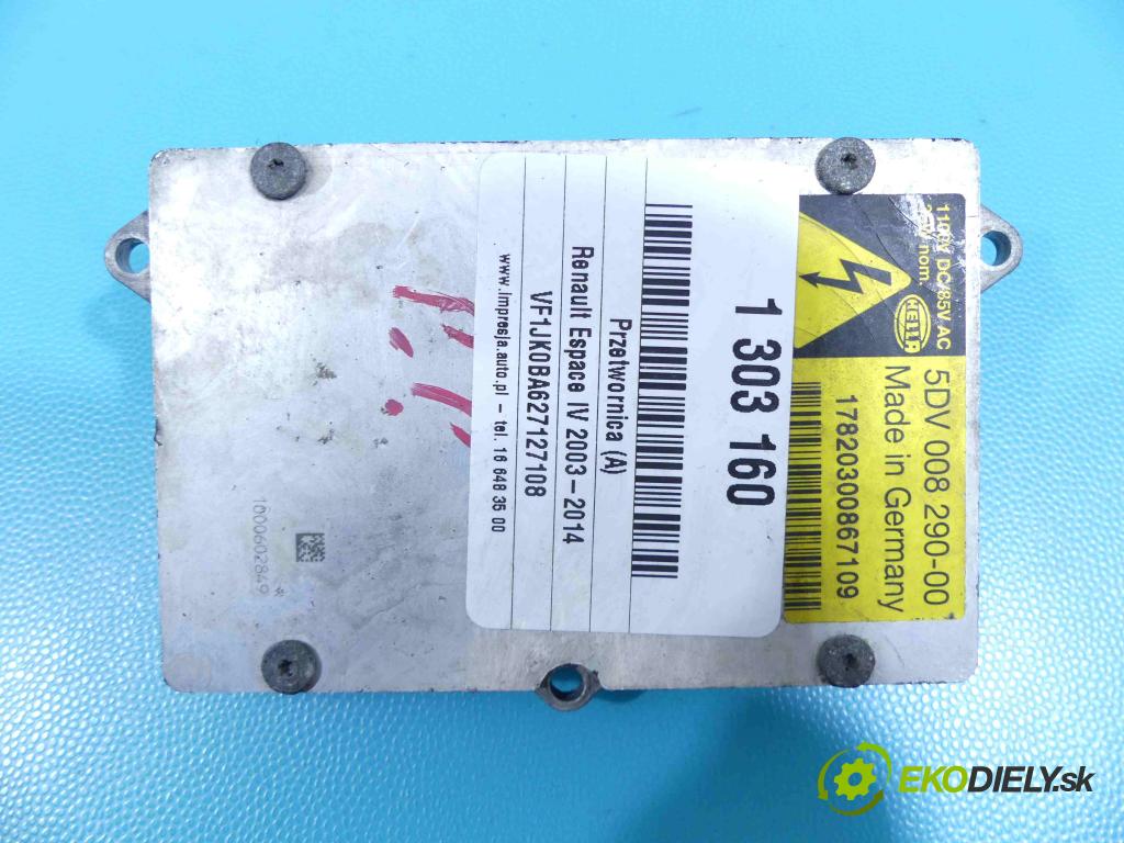 Renault Espace IV 2003-2014 2.0 T 163 HP manual 120 kW 1998 cm3 5- střídač: xenon 5DV 008 290-00 (Riadiace jednotky xenónu)