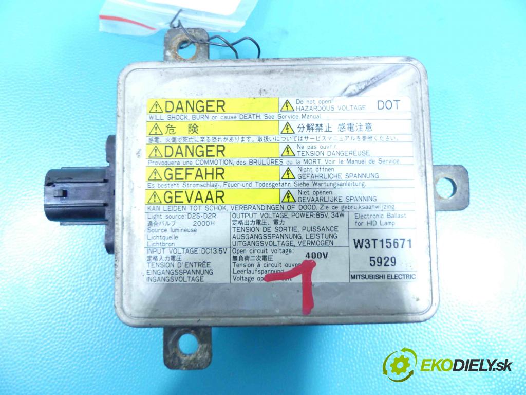 Mazda 5 2005-2010 2.0 16v 145 HP manual 107 kW 1999 cm3 5- střídač: xenon W3T15671 (Riadiace jednotky xenónu)