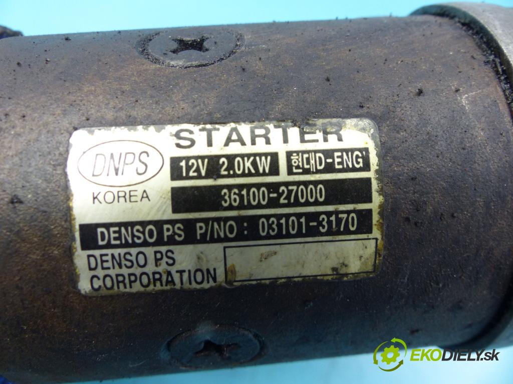 Kia Cerato 2004-2008 2.0 crdi 113 HP manual 83 kW 1991 cm3 5- štartér 36100-27000 (Štartéry)