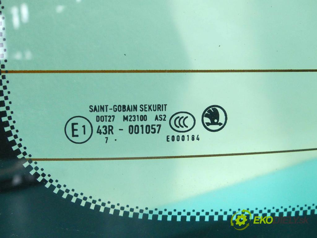 Skoda Fabia II 2007-2014 1.4 16v 86 hp manual 63 kW 1390 cm3 5- sklo zadní  (Okna zadní)