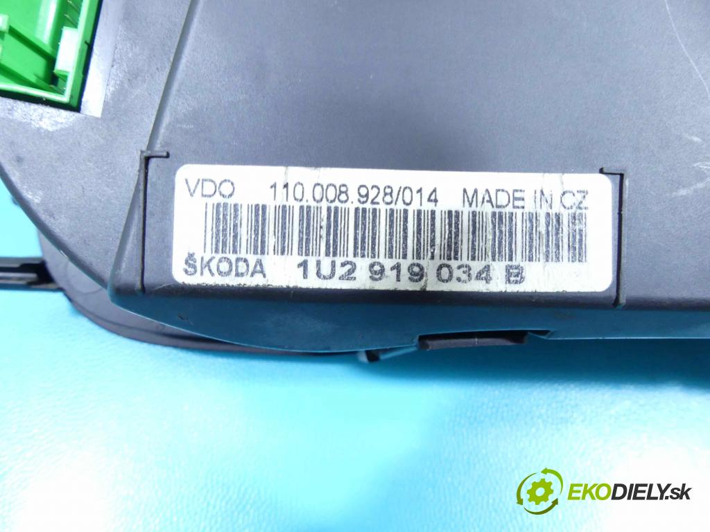 Skoda Octavia I 1996-2010 1.6 8v 75 HP manual 55 kW 1598 cm3 5- prístrojovka/ budíky 1U2919034B (Prístrojové dosky, displeje)