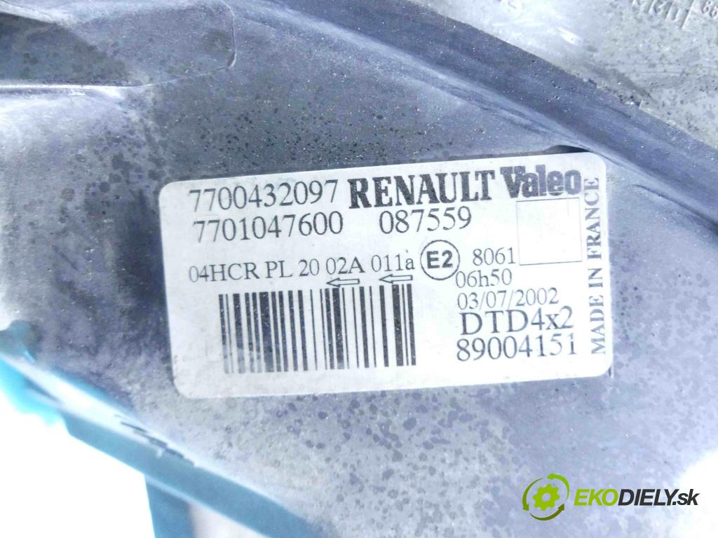 Renault Scenic I 1996-2003 1.9 dti 98 HP manual 72 kW 1870 cm3 5- Reflektor: pravý 7700432097 (Pravé)