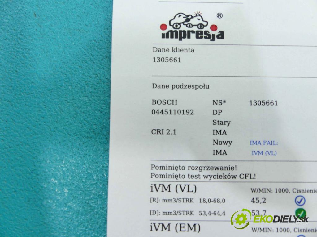 Mercedes Vito W639 2003-2014 2,2.0 cdi 150 HP manual 110 kW 2148 cm3 5- vstrek 0445110192 (Vstrekovače)