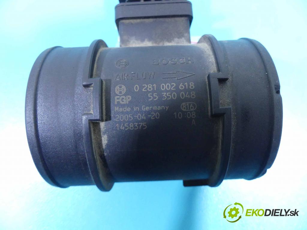 Opel Vectra C 2002-2008 1.9 cdti 150 HP manual 110 kW 1910 cm3 5- průtokoměr: 0281002618 (Váhy vzduchu)