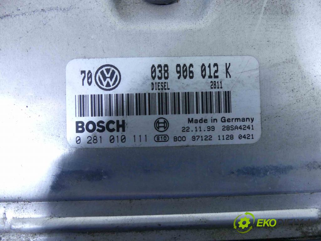 Vw Bora 1.9 tdi 90 HP manual 66 kW 1896 cm3 4- Jednotka riadiaca 038906012K
