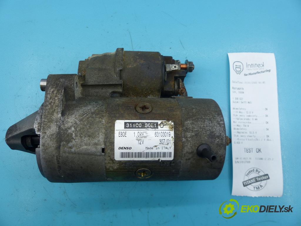 Suzuki Swift Mk5 1989-2004 1.0 53KM manual 39 kW 993 cm3 5- štartér 31100-80E1 (Štartéry)